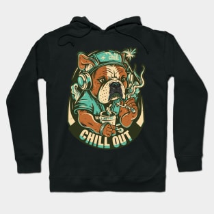 Pop Culture Bulldog in Hip Hop Gear Hoodie